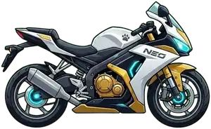 Sport motorcycle used in Journey to School